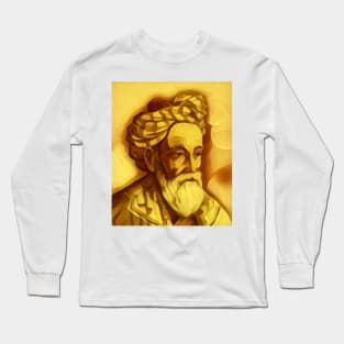 Omar Khayyam Golden Portrait | Omar Khayyam Artwork 9 Long Sleeve T-Shirt